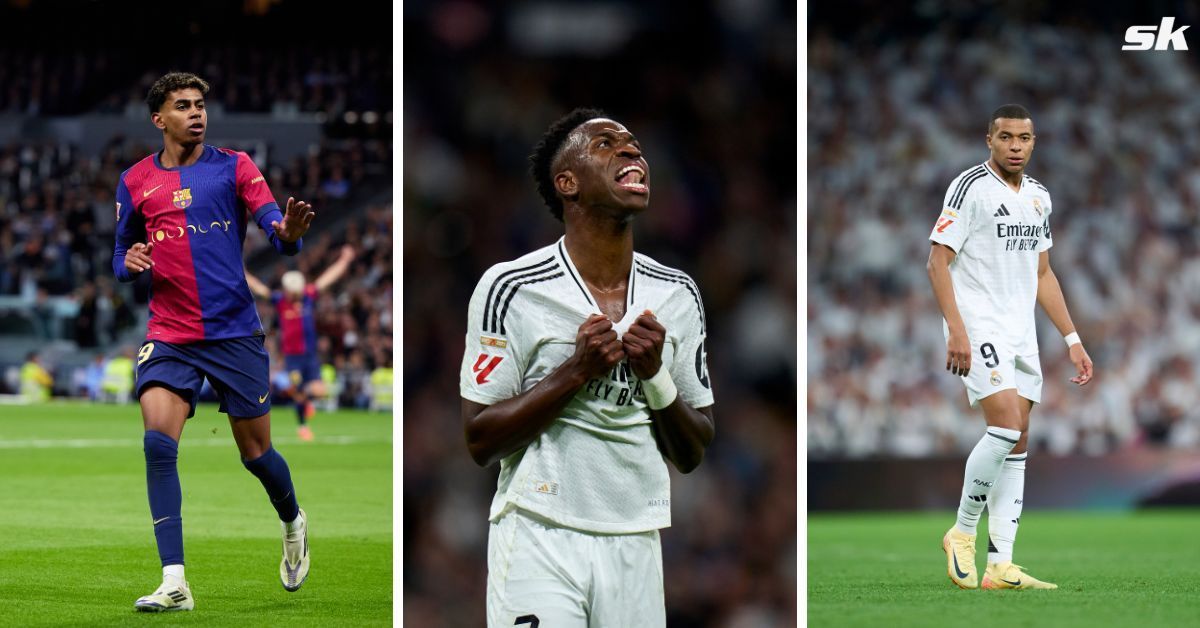 Lamine Yamal, Vinicius Jr., and Kylian Mbappe (all three images via Getty)