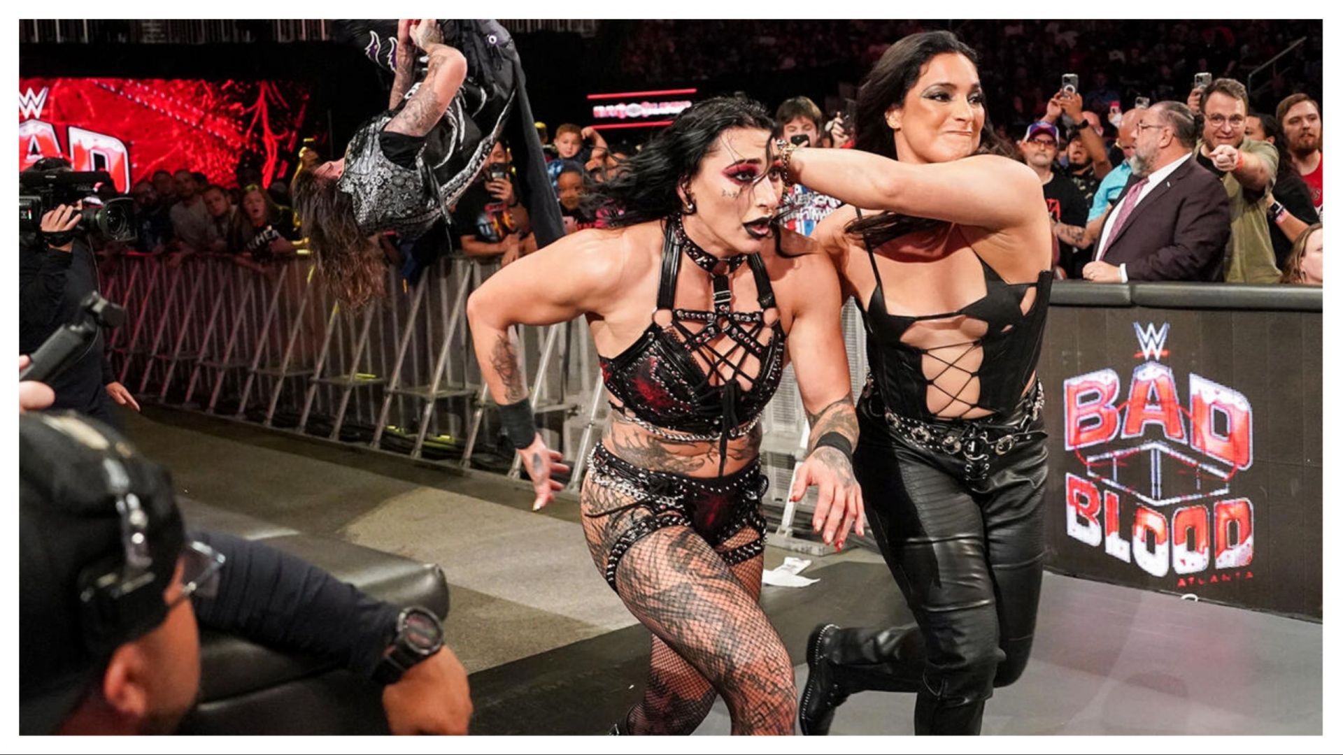 Rhea Ripley and Raquel Rodriguez at Bad Blood (Photo credit: WWE.com)