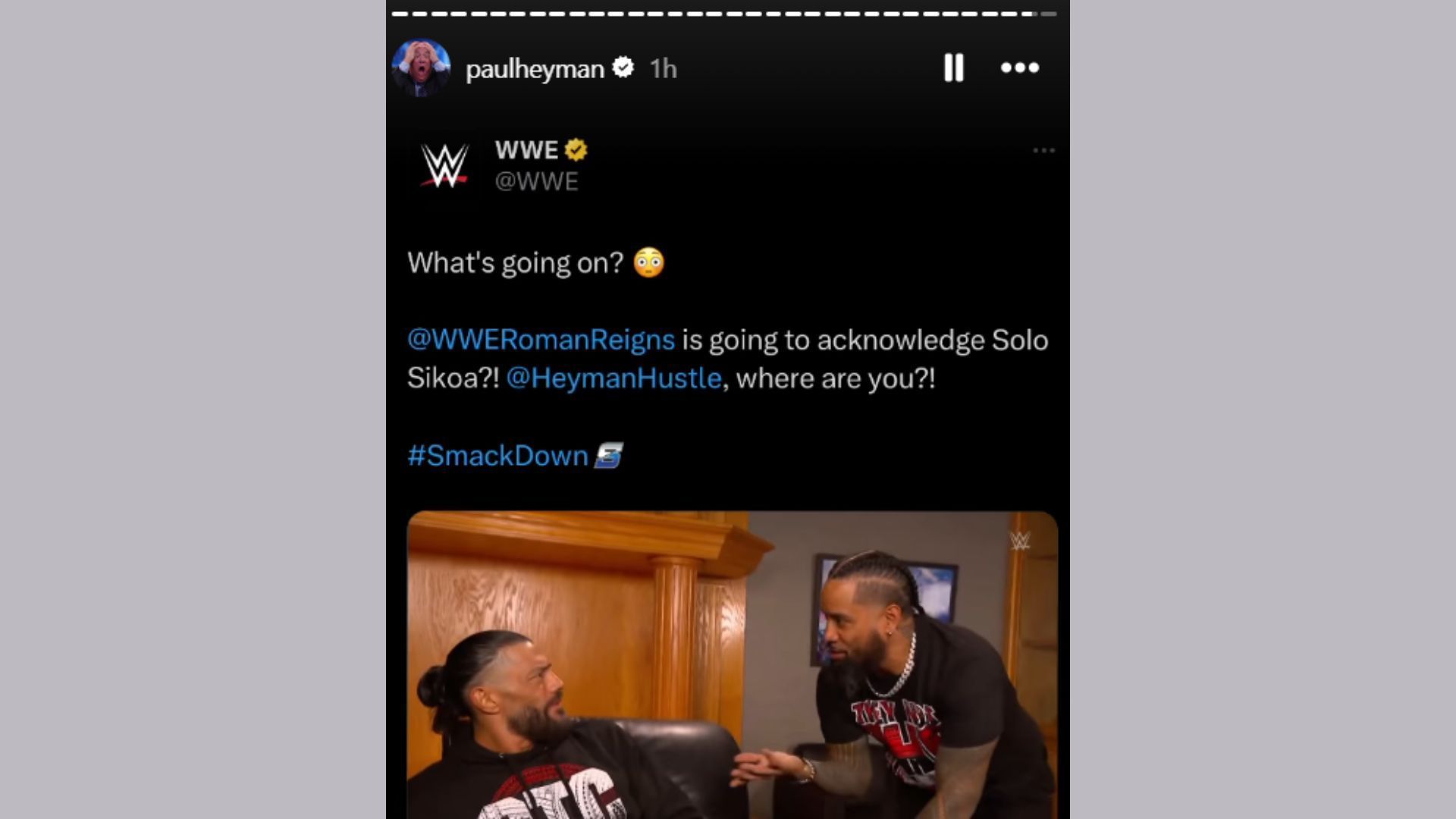 Screengrab of Heyman&#039;s update on social media (Credit: @paulheyman&#039;s Instagram Story)