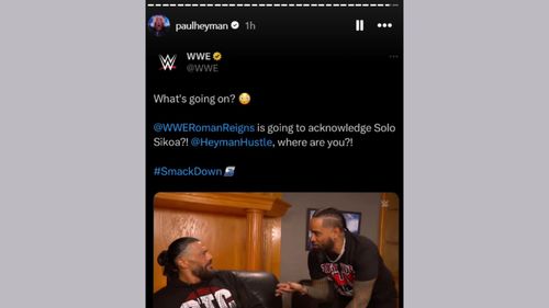 Screengrab of Heyman's update on social media (Credit: @paulheyman's Instagram Story)