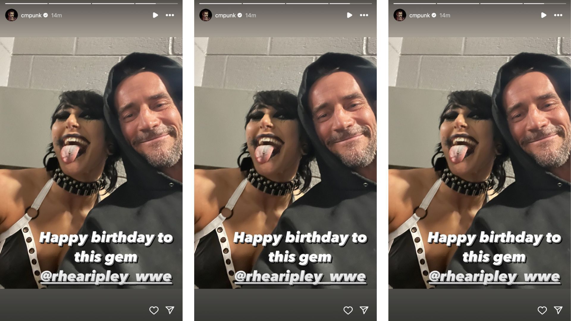 Punk sends a birthday message to Rhea Ripley on Instagram.