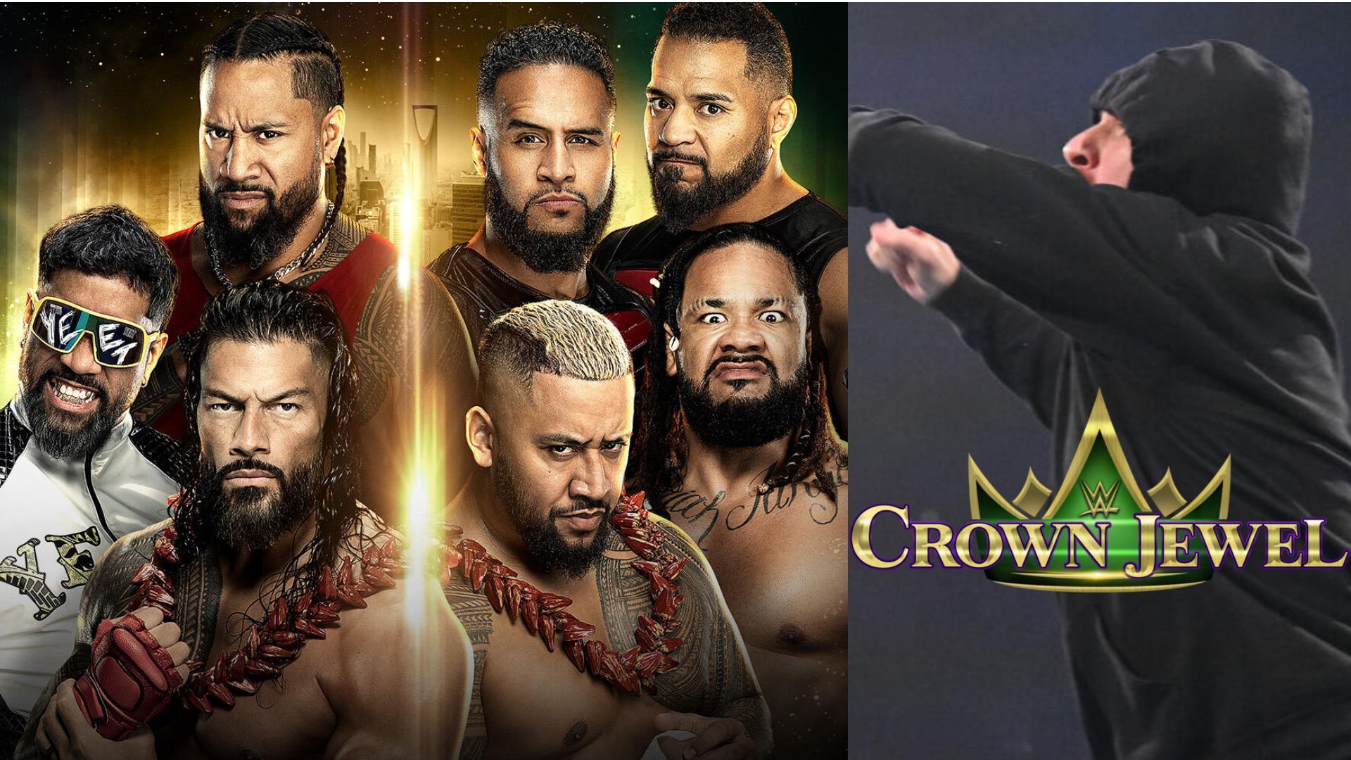 Bloodline vs. Bloodline is official for Crown Jewel. (Images via WWE.com)