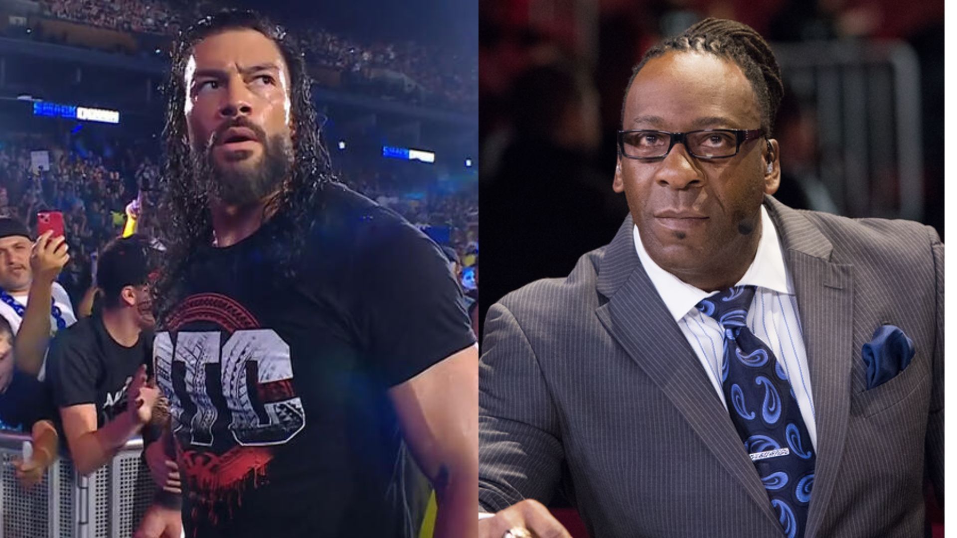 Roman Reigns on the left and Booker T on the right (Image Credits: WWE.com)