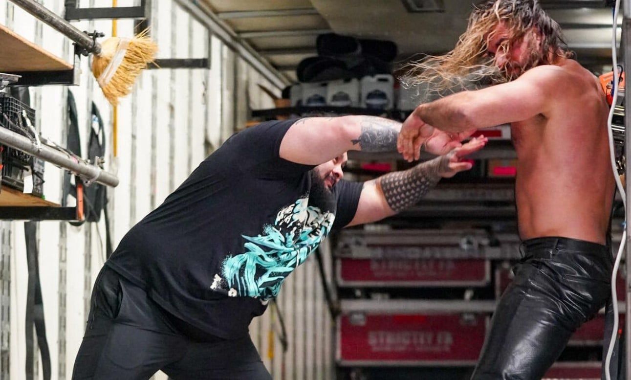 Bronson Reed and Seth Rollins on RAW (photo credit: WWE.com)