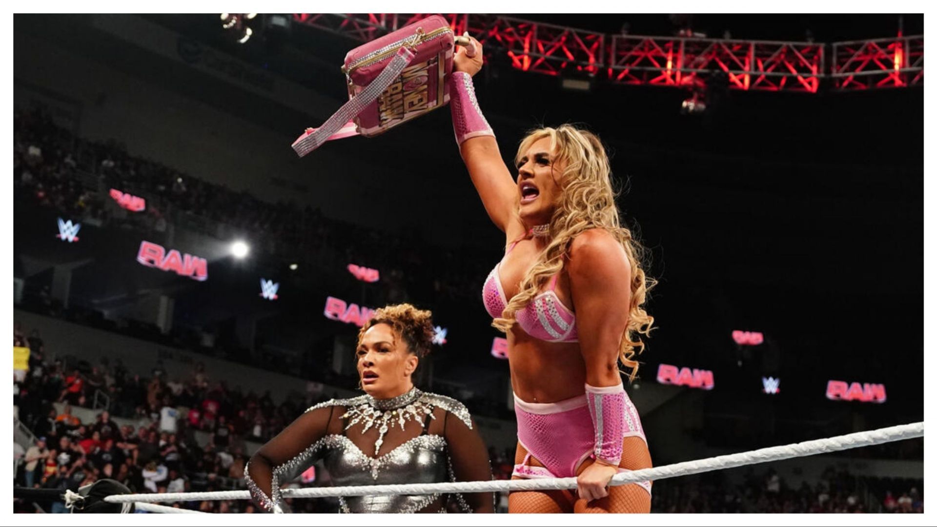 Tiffany Stratton and Nia Jax on RAW (Photo credit: WWE.com)