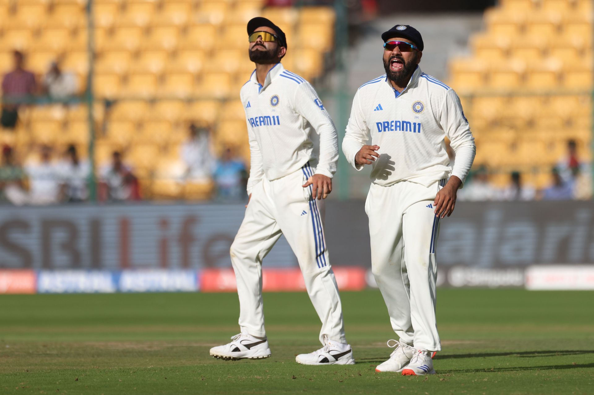 Virat Kohli (left) and Rohit Sharma have been struggling with the willow in Test cricket. (Image Credits: Getty Images)