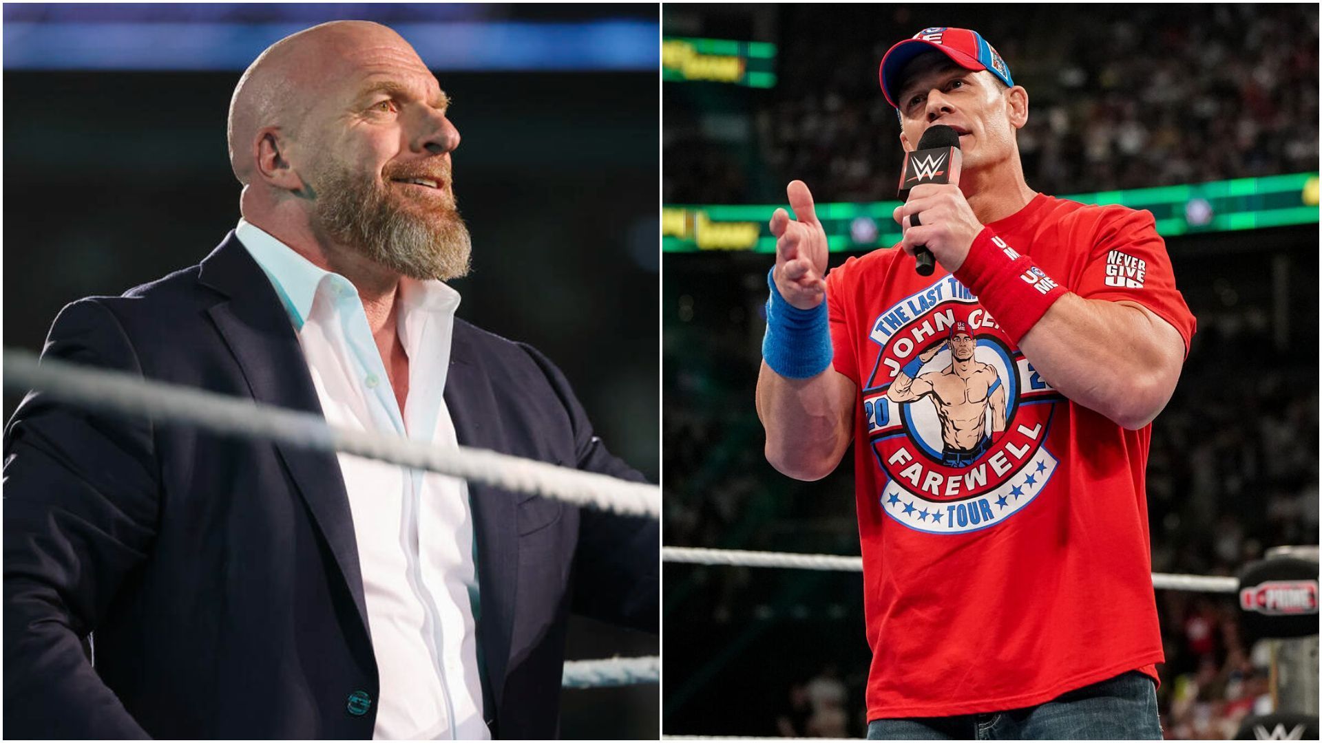 Triple H (left); John Cena (right). [Pictures via: WWE.com]