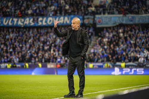 Pep Guardiola in Manchester City's UEFA Champions League tie