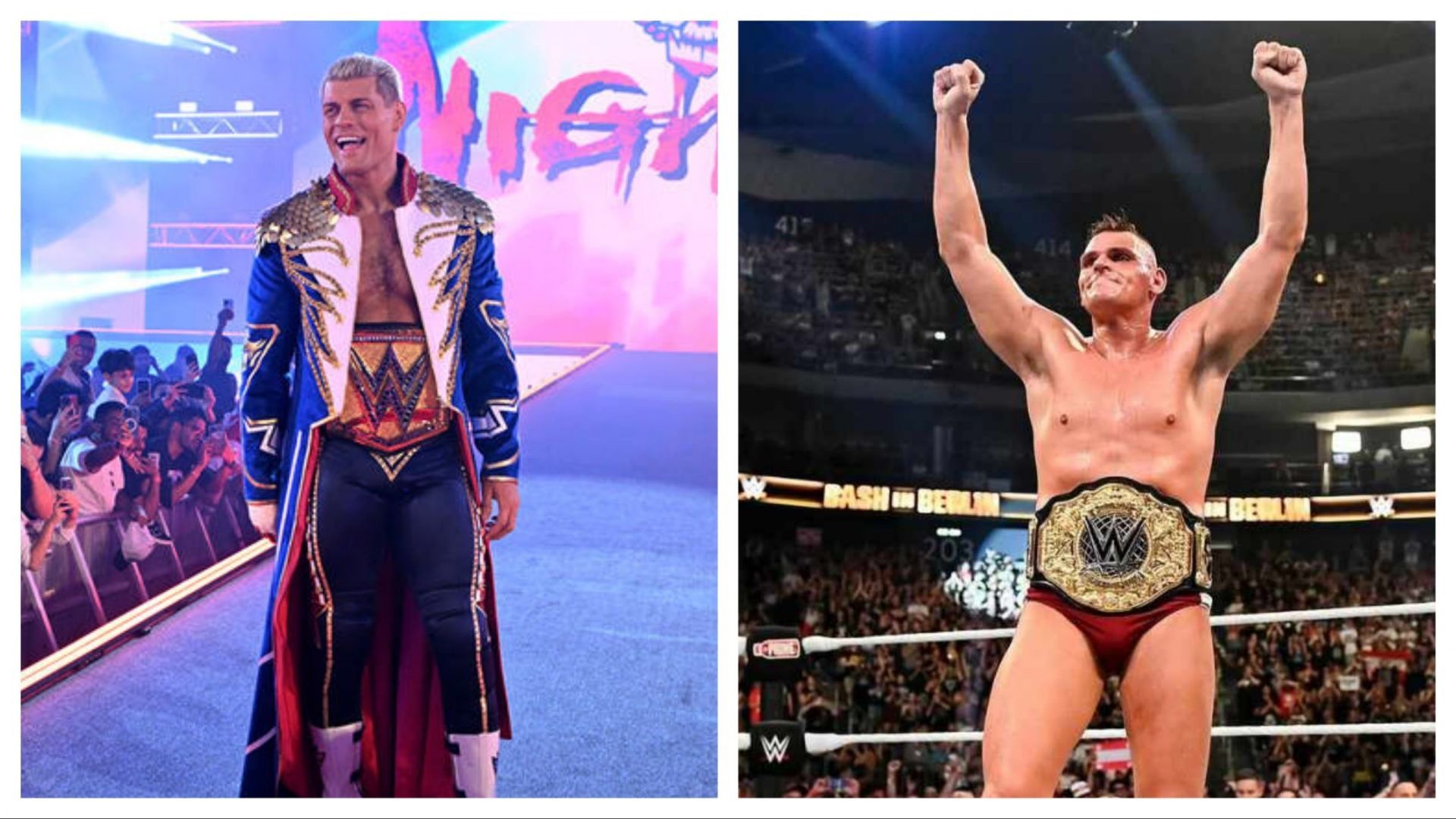 The Undisputed WWE Champion Cody Rhodes and the World Heavyweight Champion Gunther (Photo credit: WWE.com and Gunther on IG)