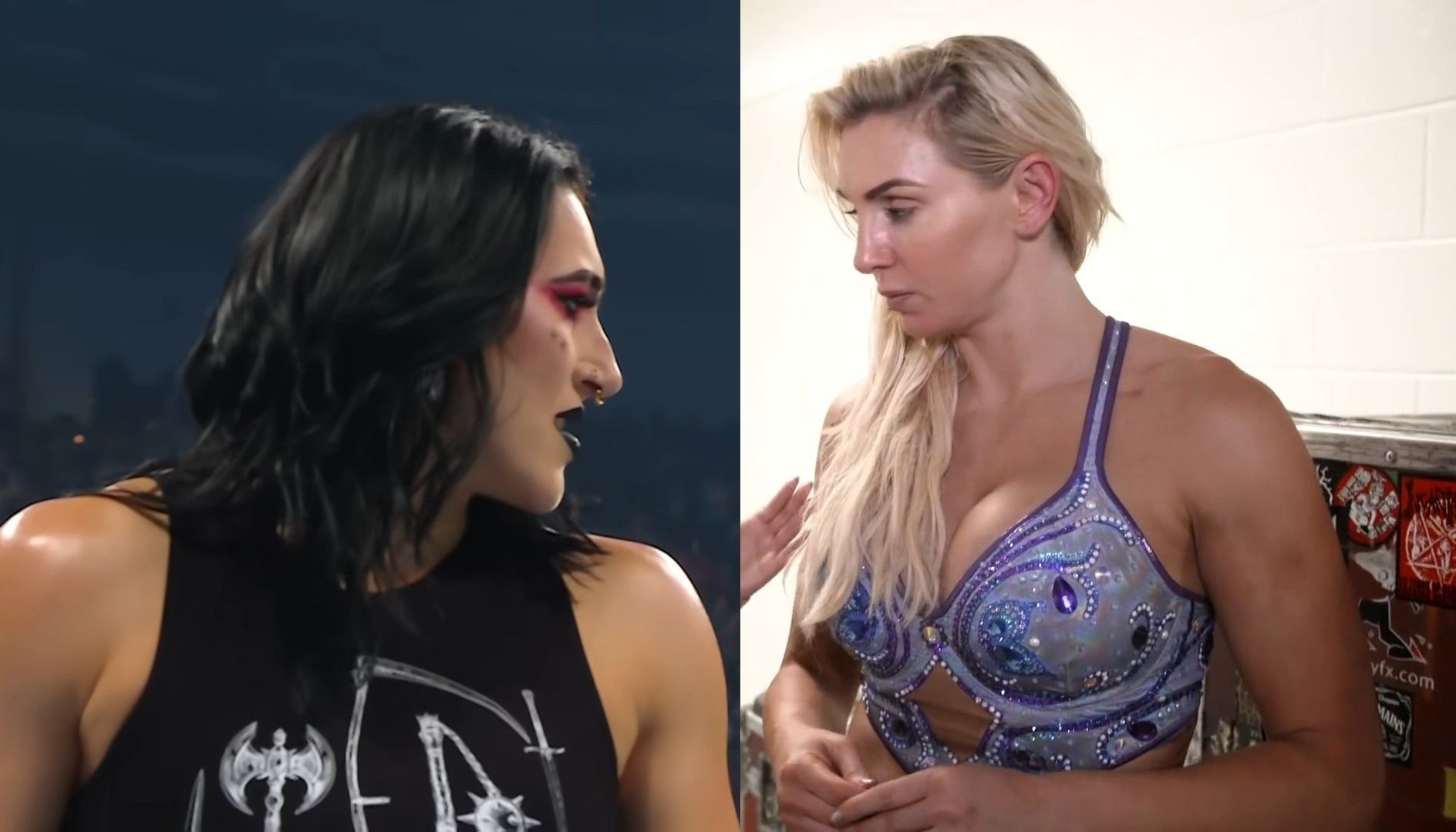 Rhea Ripley &amp; Charlotte Flair [images via WWE