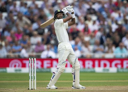 Hardik Pandya of India bats during day three of the Specsavers 3rd Test match between England and India at Trent Bridge on August 20, 2018 in Nottingham, England.