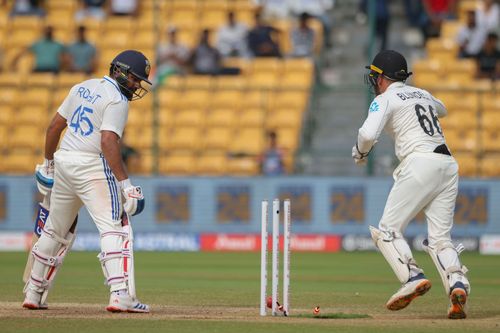 Rohit Sharma has struggled against both pace and spin in the last two home series. [P/C: Getty]