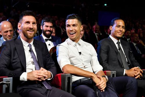 Lionel Messi (left) and Cristiano Ronaldo (centre)