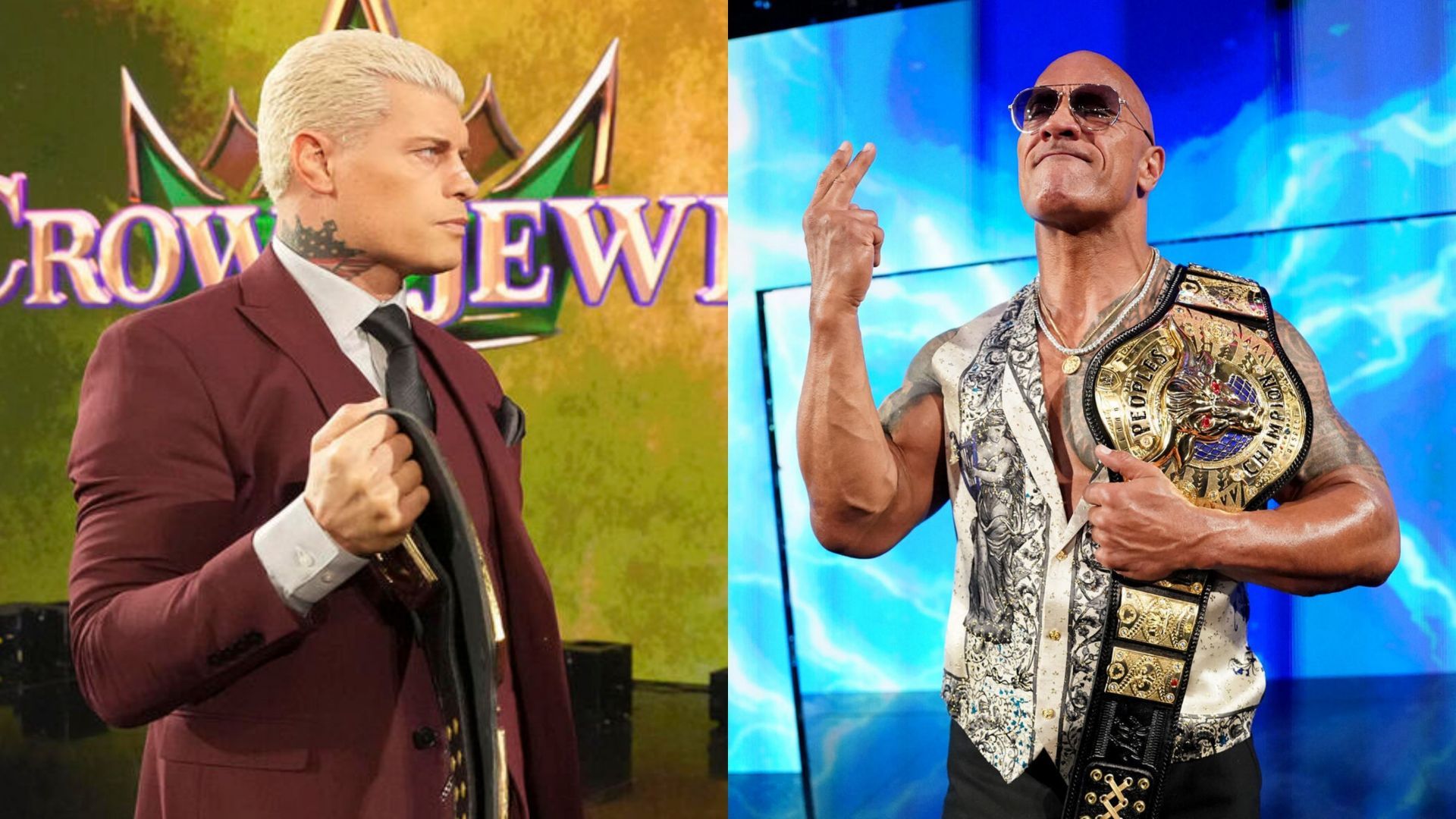 Cody Rhodes (left) and The Rock (right) [Images credit: WWE.com)