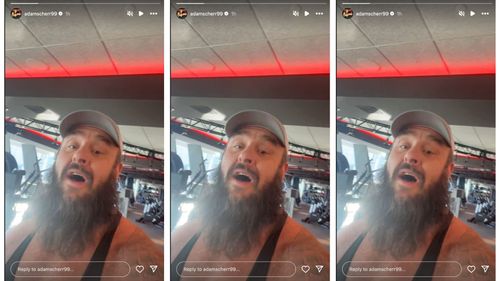 Strowman shares video from the gym at the promotion's headquarters on Instagram.