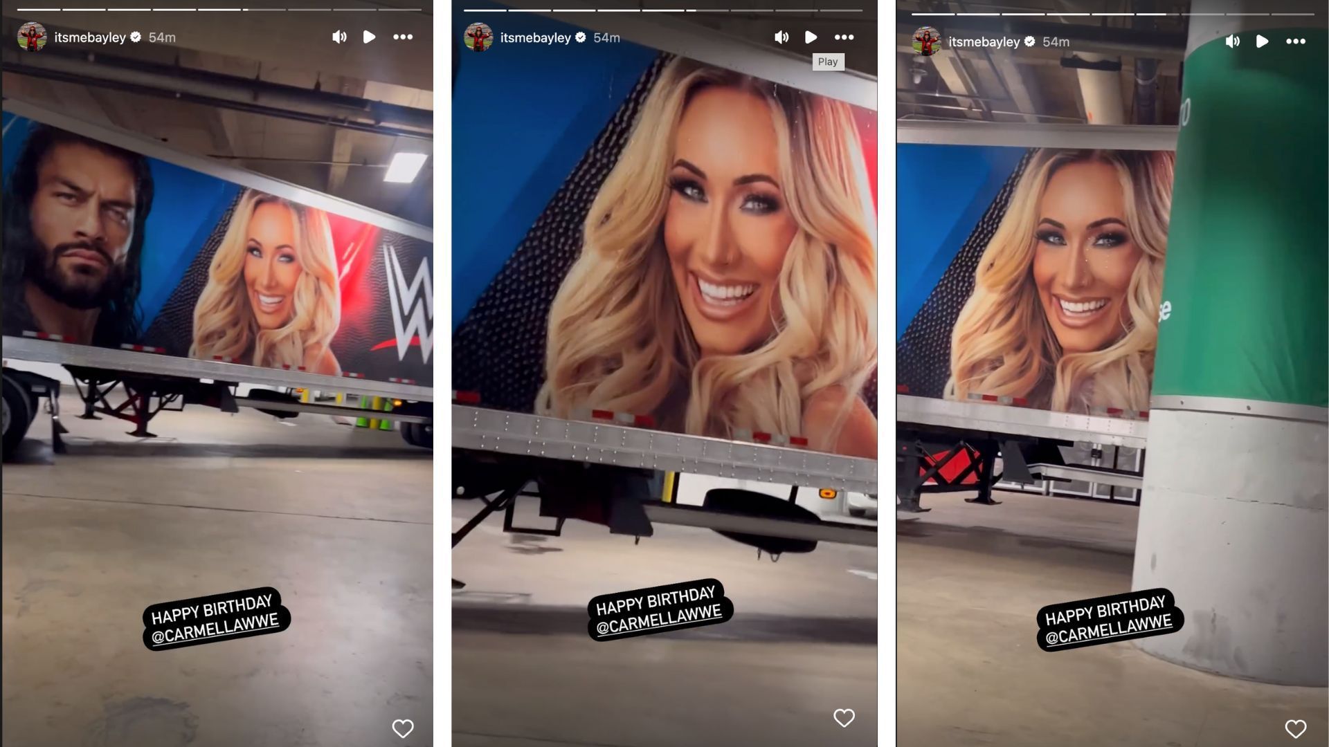 The veteran sent a heartfelt birthday message to Carmella today on Instagram.