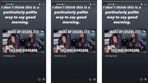 Punk pokes fun at Perez on Instagram. [Screengrab of Punk's Instagram Story]