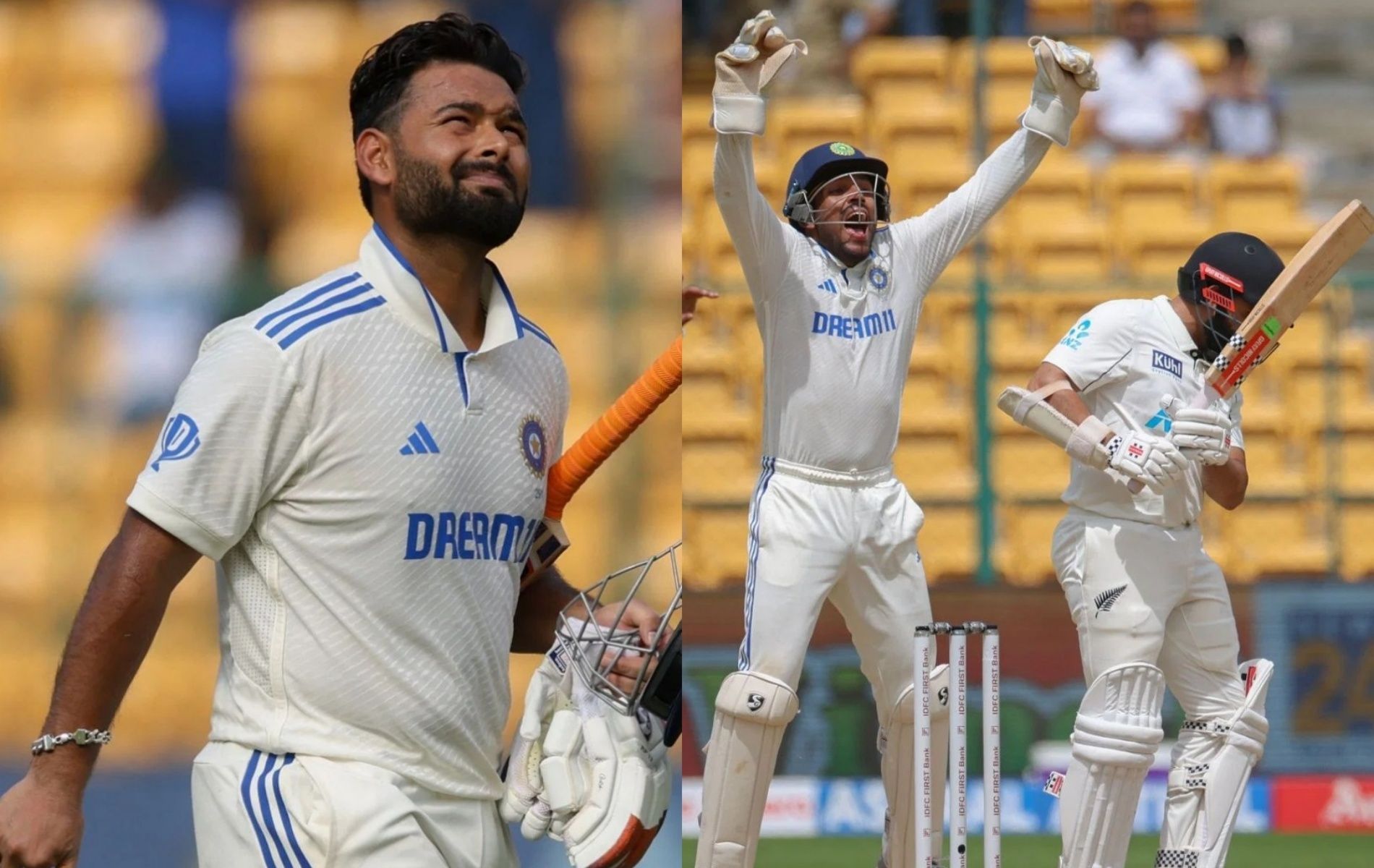 Dhruv Jurel kept wickets when Rishabh Pant (left) got injured in Bengaluru. (Image Credits: Getty Images)