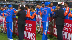 [Watch] Team India skipper Suryakumar Yadav hands the series trophy to Ramandeep Singh after SA vs IND 2024 4th T20I