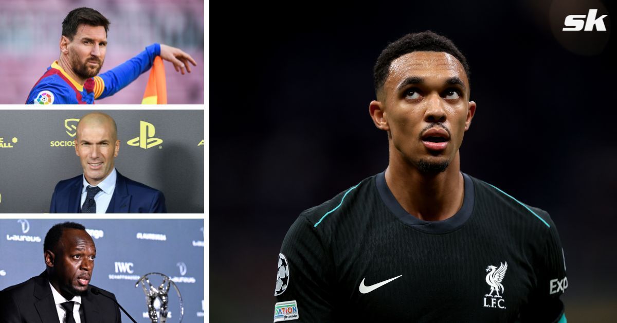 Trent Alexander-Arnold admires the three sportspersons (Image - Getty)