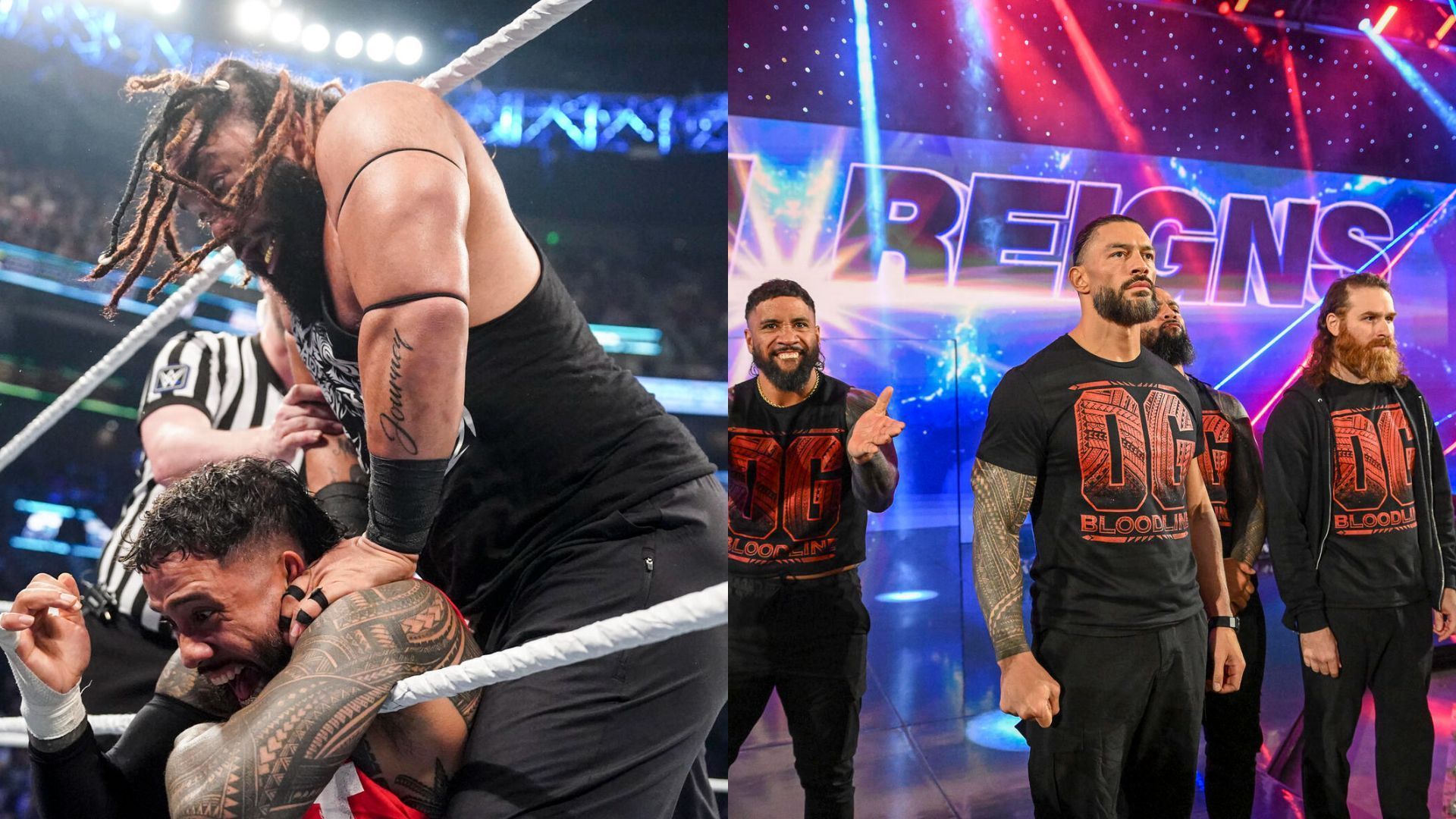 Jacob Fatu &amp; Jey Uso (L), OG Bloodline (R). [Images via: WWE.com]