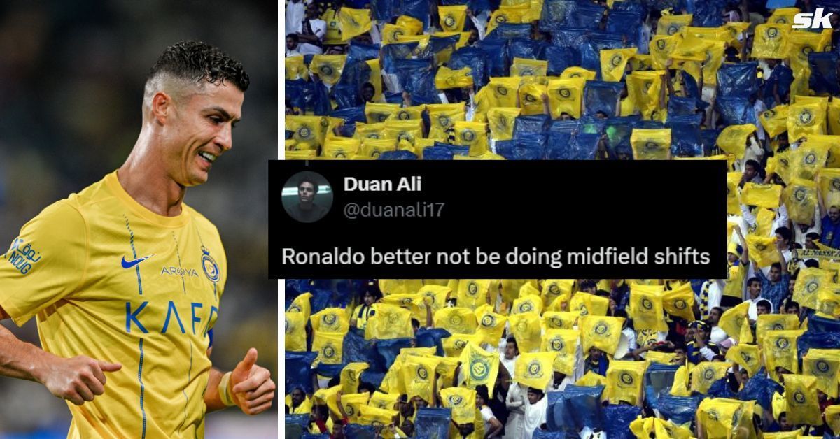 Cristiano Ronaldo and Al-Nassr fans (image via Getty and X/ @duanali17)