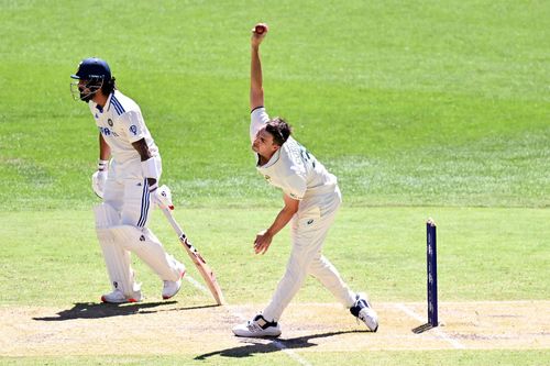 Pat Cummins bowling. (Credits: Getty)