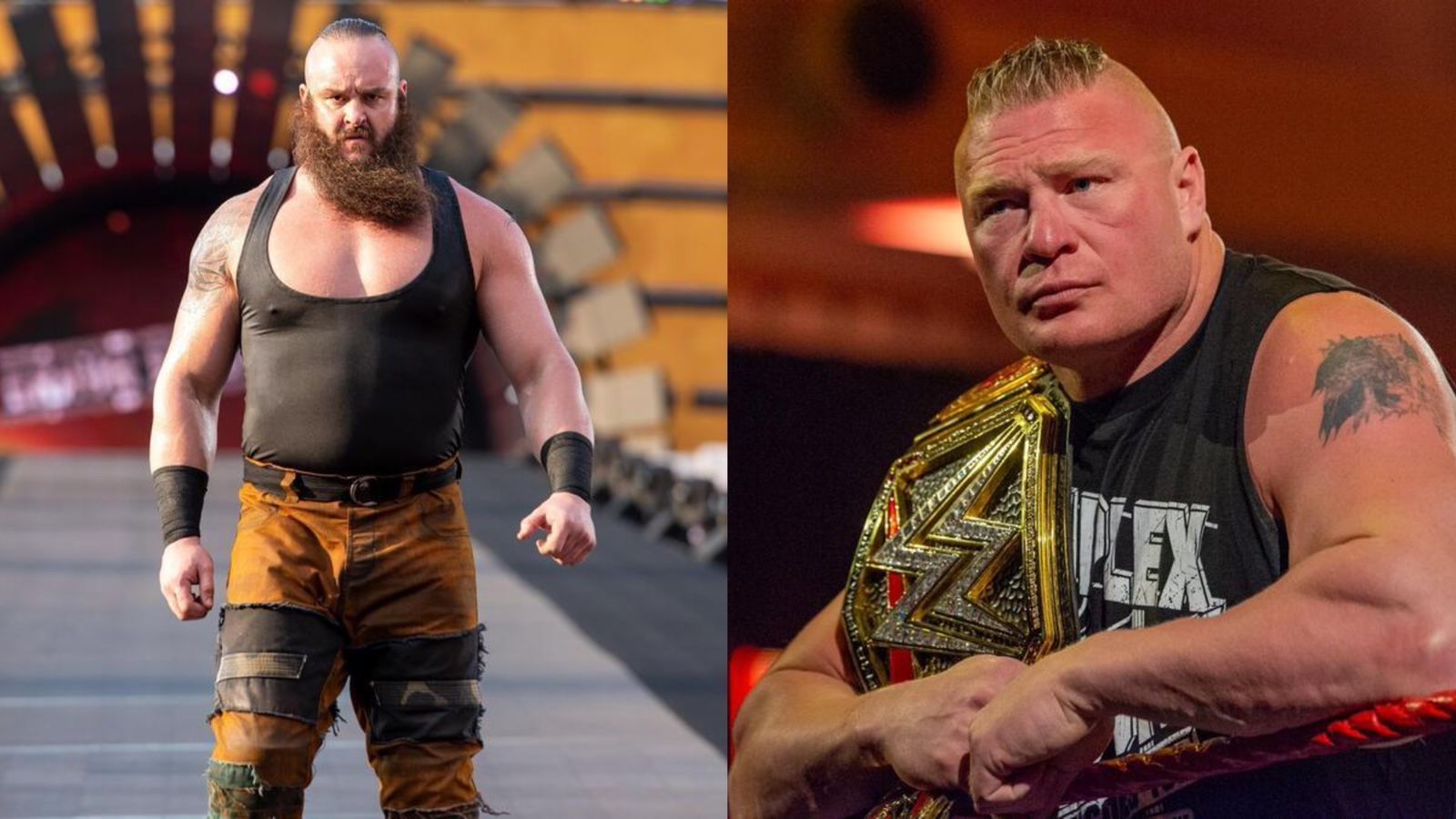 Braun Strowman( left); Brock Lesnar (right) [Images from WWE.com]