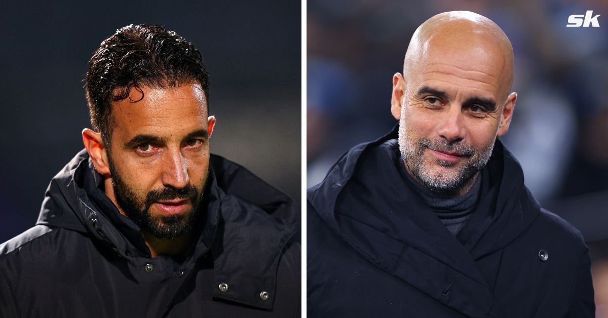 Ruben Amorim of Manchester United and Pep Guardiola of Manchester City.