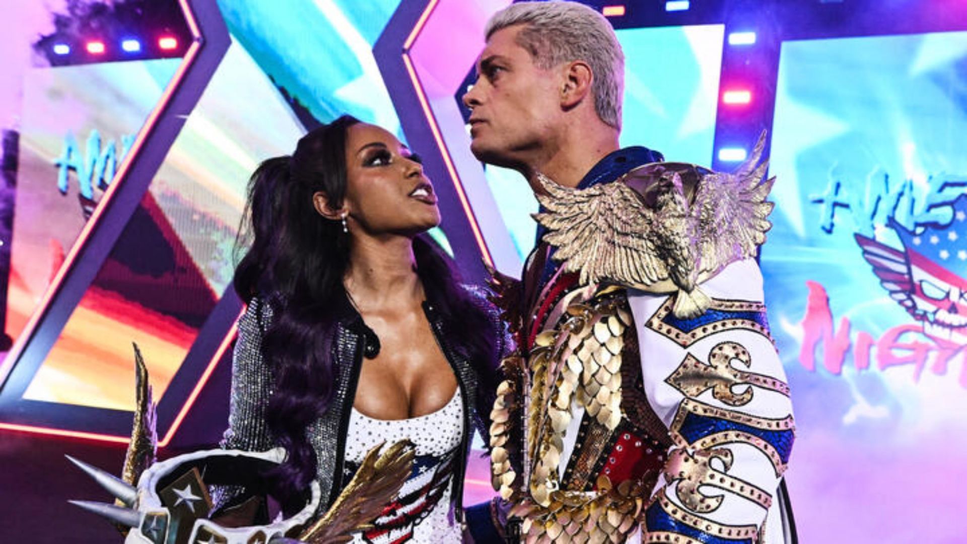 Undisputed WWE Champion Cody Rhodes with his wife, Brandi Rhodes (Image credit: WWE.com)