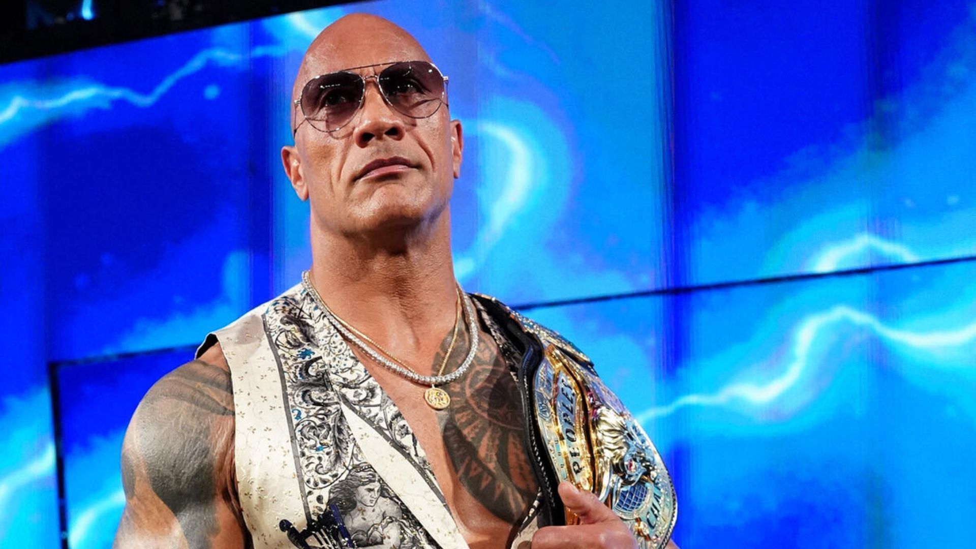 The Rock during his return at Bad Blood [Image via wwe.com]