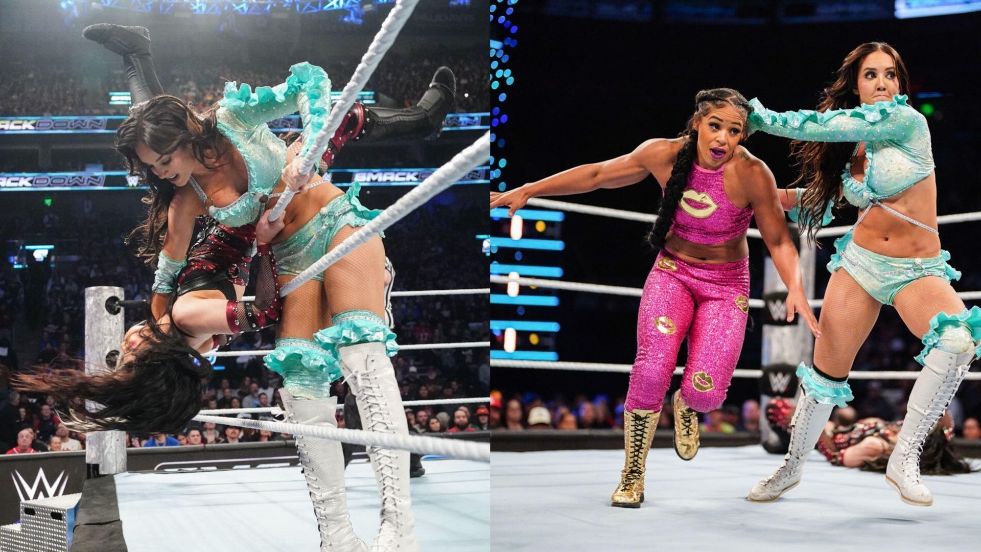 Chelsea Green competes on WWE SmackDown (Images via WWE.com).