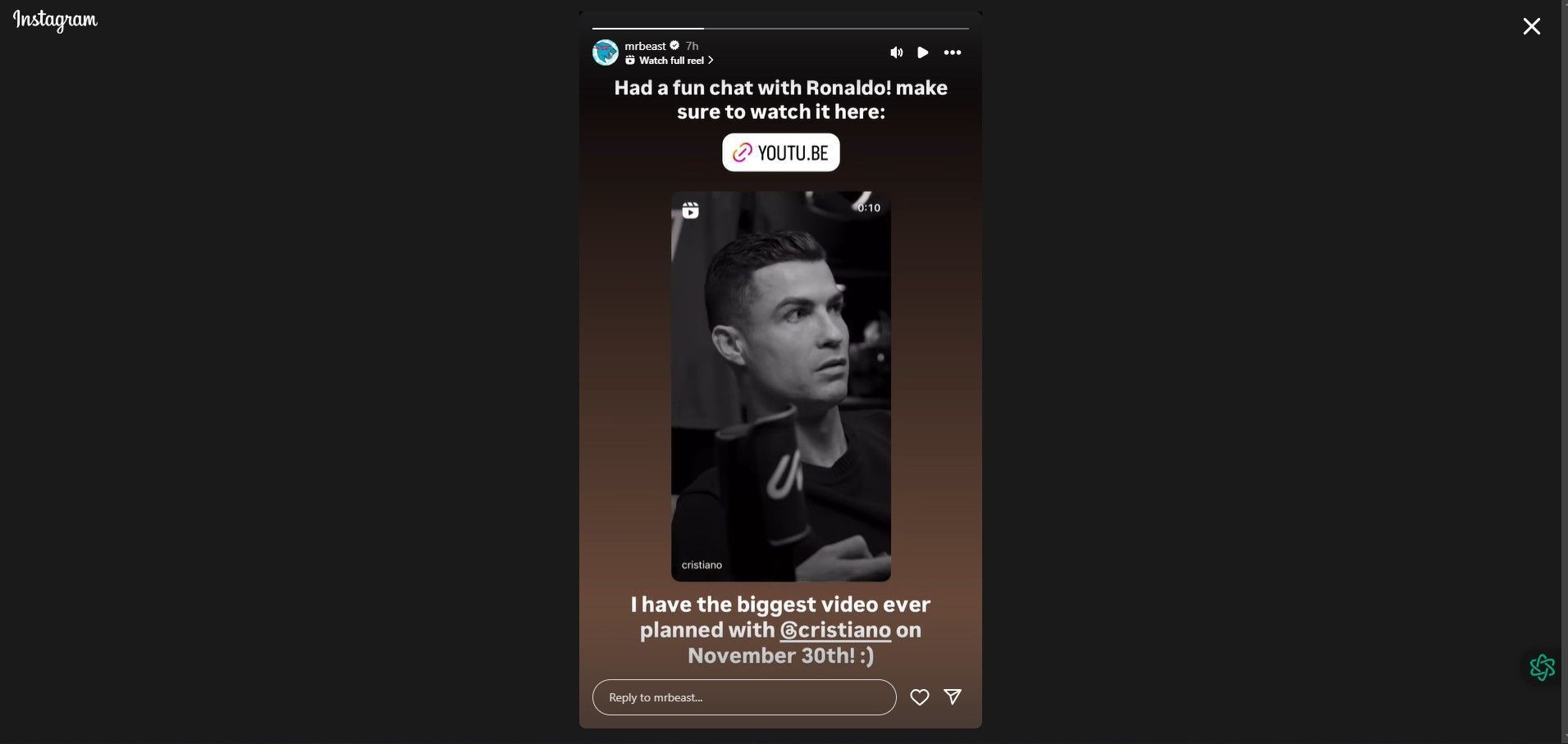 Cristiano Ronaldo and MrBeast