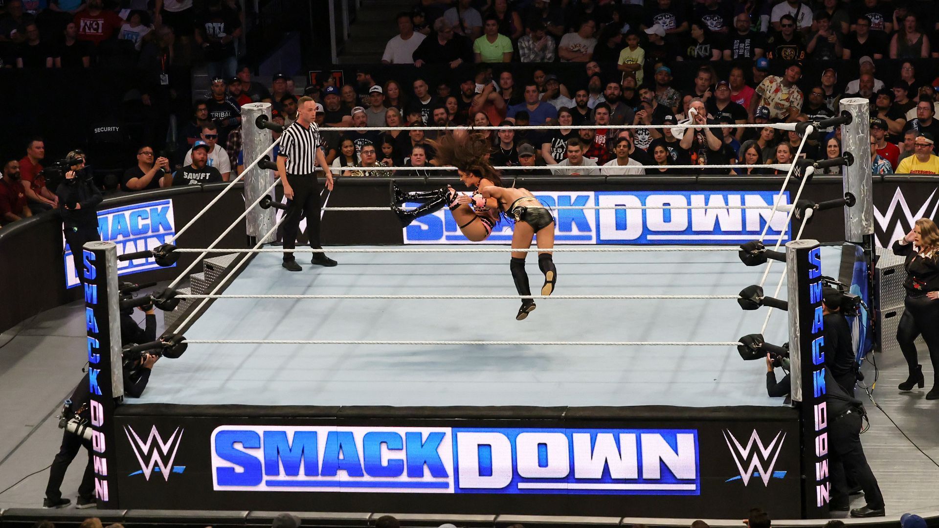 WWE Superstars in action on SmackDown