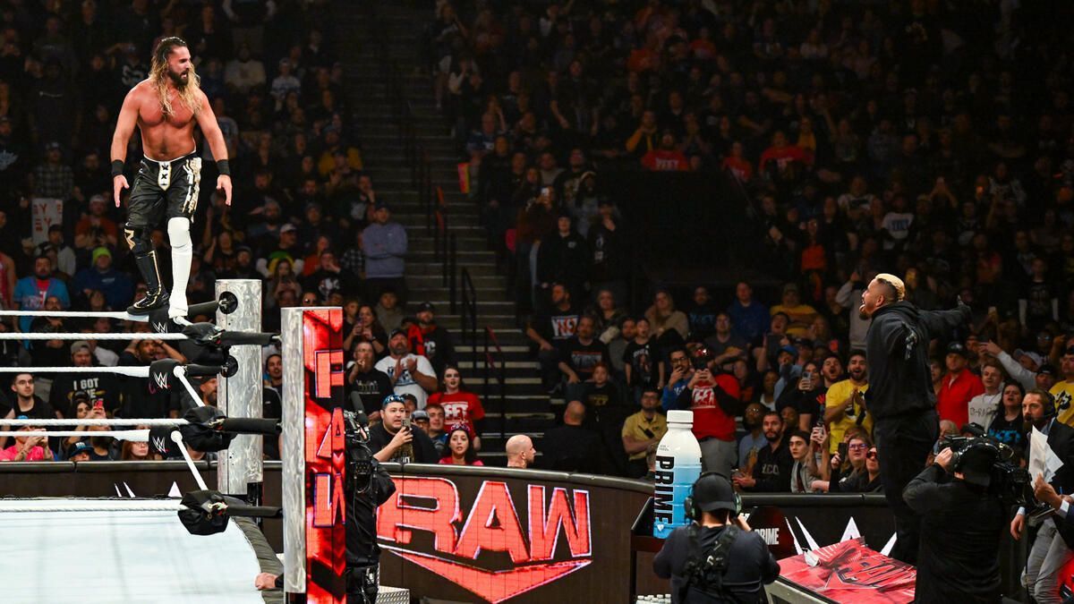 Seth Rollins and Solo Sikoa on RAW (Photo credit: WWE.com)