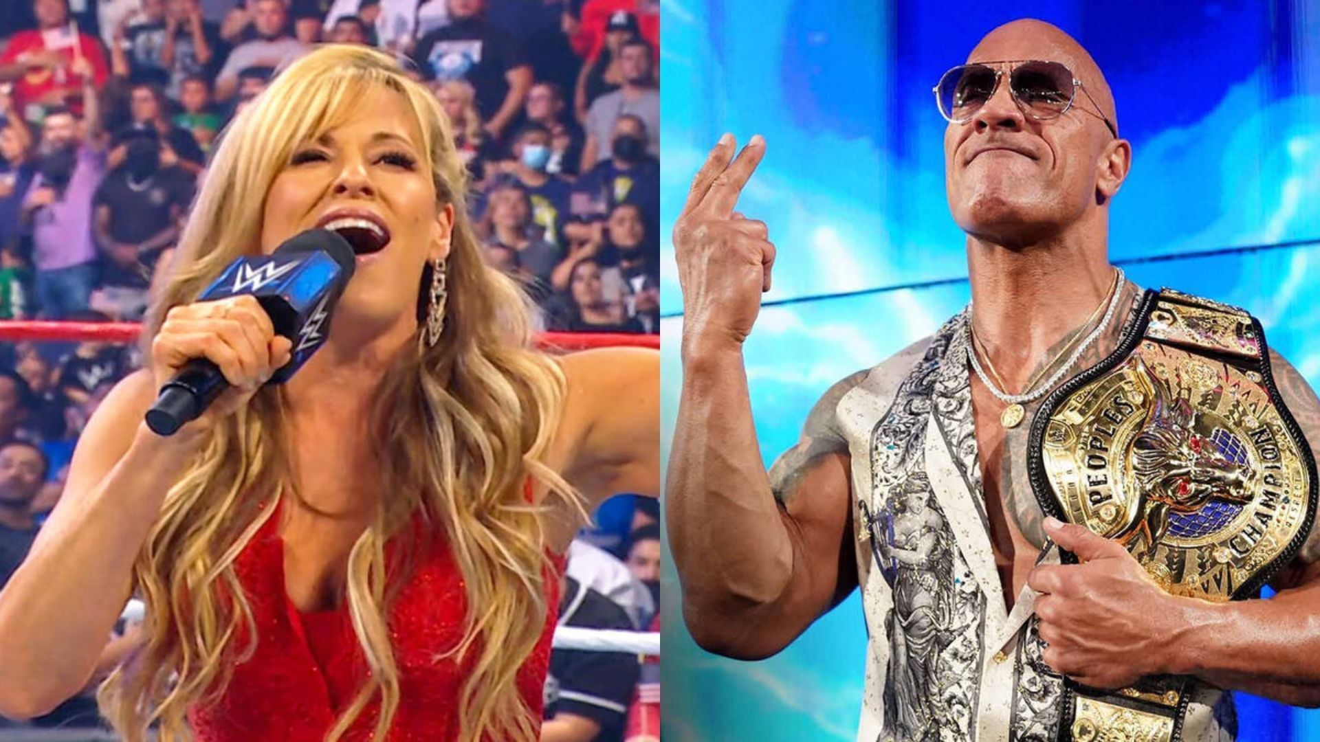 Lillian Garcia (left), The Rock (right) (Image Credits: WWE.com)