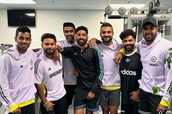 [In Pictures] “Mid week energy” - Rishabh Pant hits the gym with Ravindra Jadeja and other India teammates ahead of BGT 2024-25