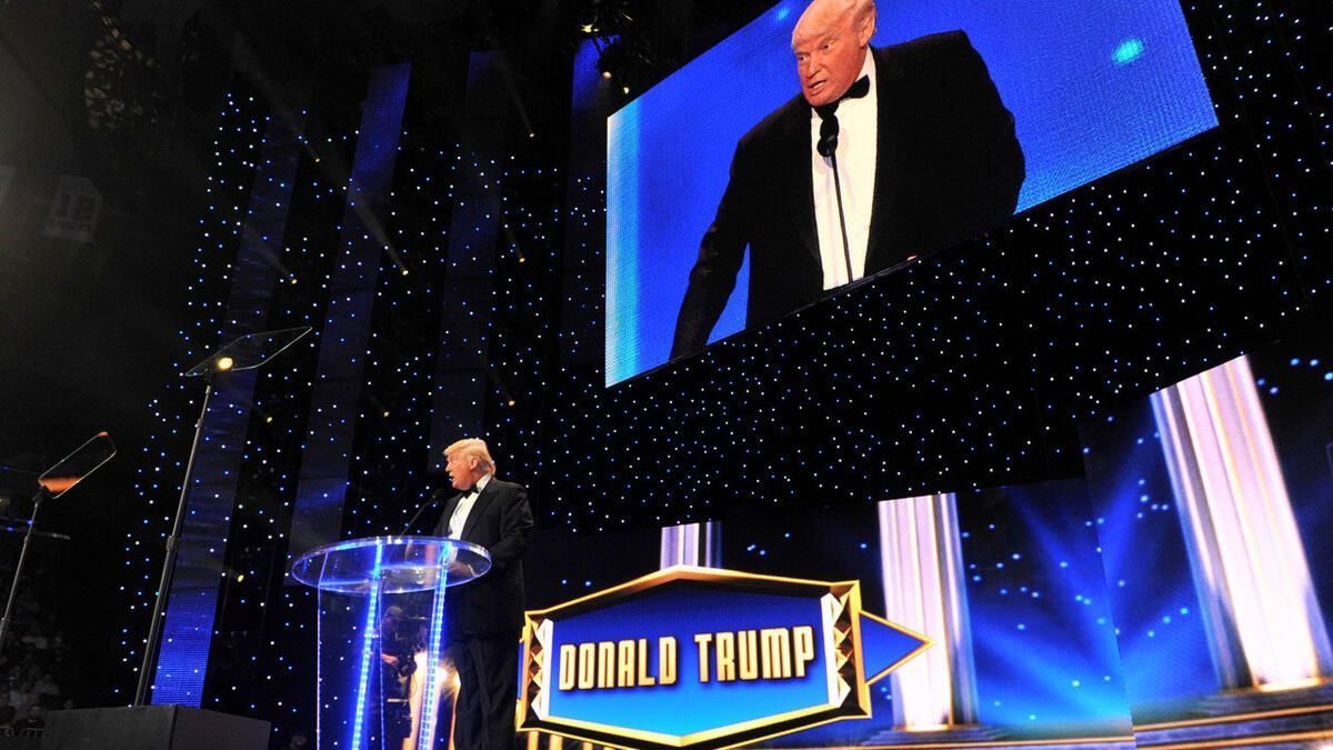 Donald Trump was inducted into the WWE Hall of Fame back in 2013 (Photo credit: WWE.com)