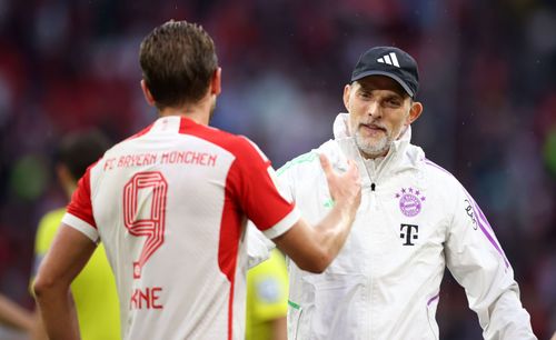 Thomas Tuchel celebrates with Harry Kane (Image - Getty)