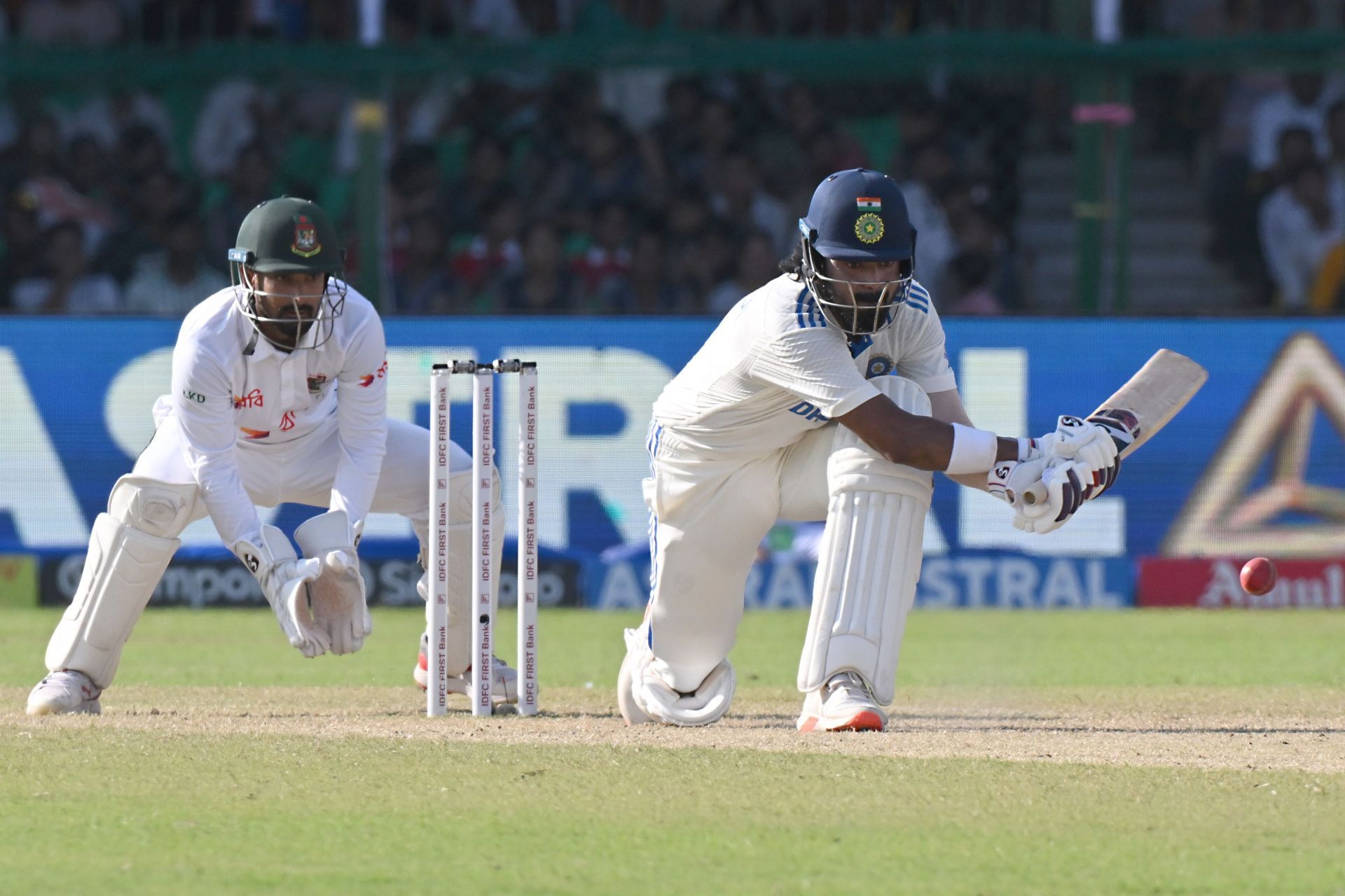 KL Rahul batted at number 6 for three Tests in India (File image via Getty)