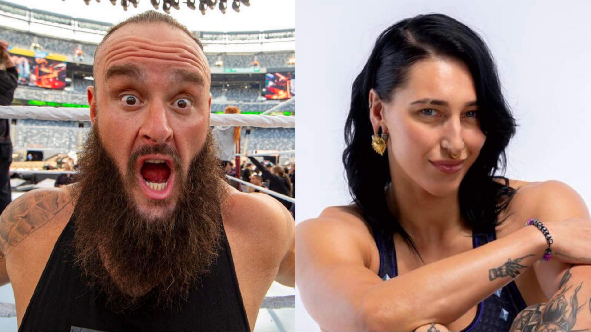 Braun Strowman (left) and Rhea Ripley (right) [Images from WWE.com]