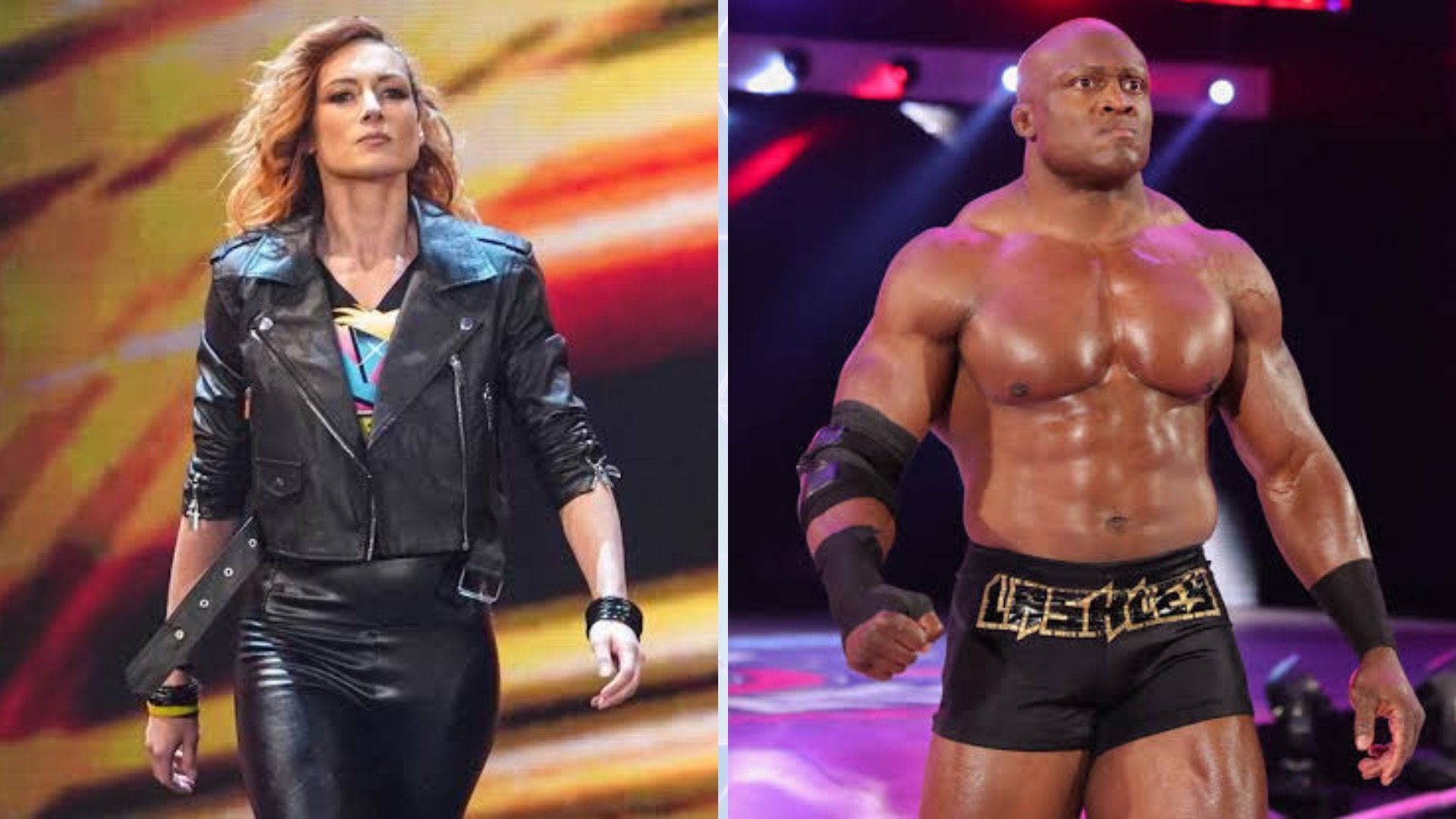 Becky Lynch (left) and Bobby Lashley (right) in picture