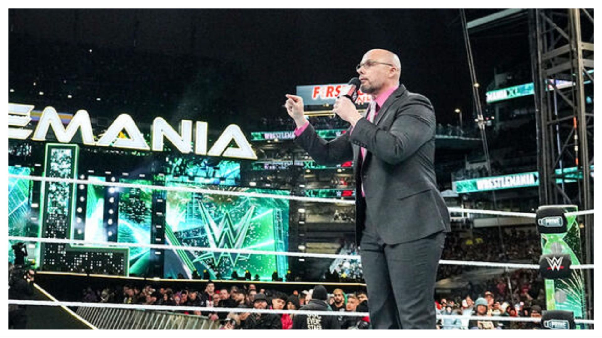 RAW GM Adam Pearce at WrestleMania (Photo credit: WWE.com)