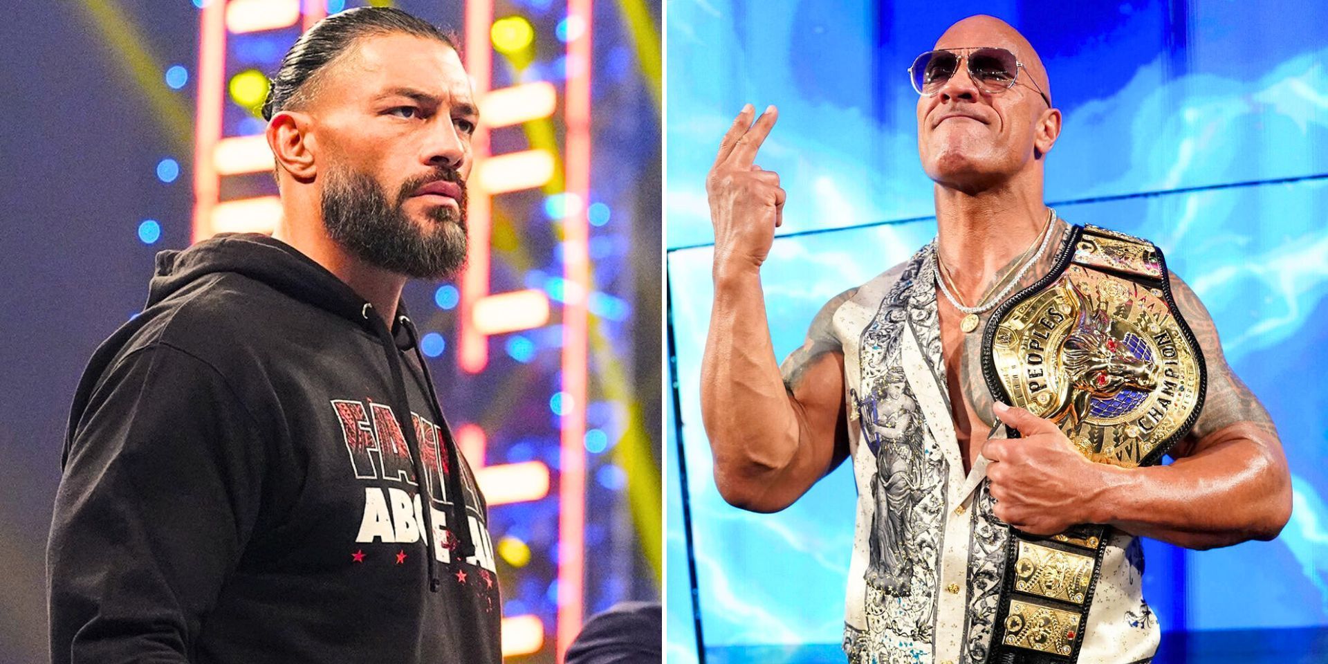 Roman Reigns and The Rock are cousins (Images via WWE.com)