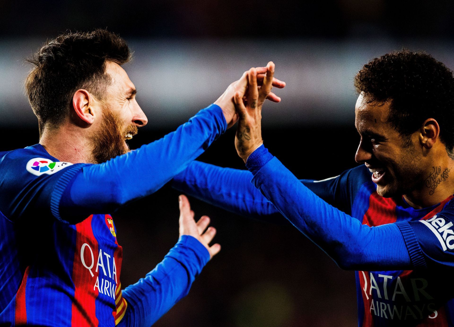 L to R: Messi and Neymar - Source: Getty