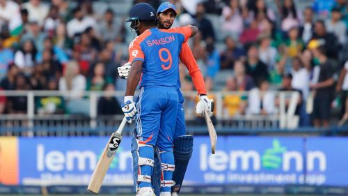 Sanju Samson and Tilak Varma scored centuries in the fourth India vs South Africa T20I. (Image credits: BCCI on X)