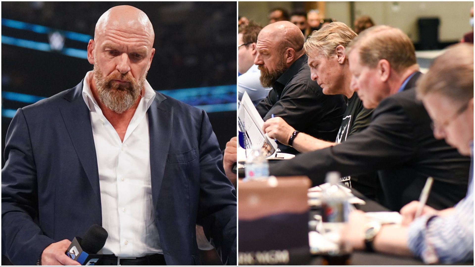 Triple H and WWE officials hard at work