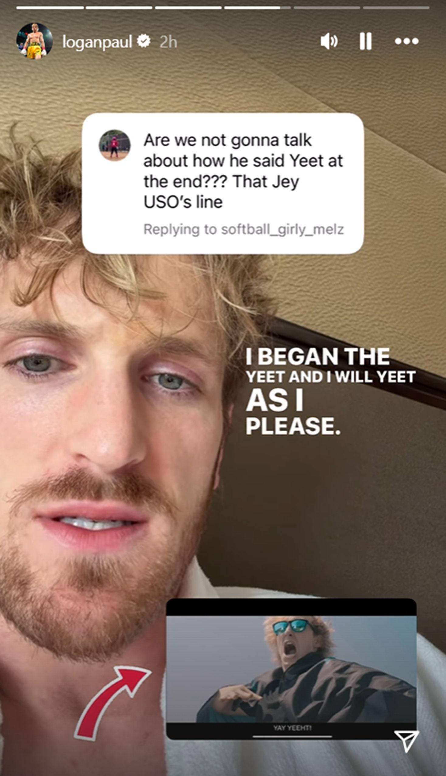 Logan Paul claimed the phrase was his [Image source: Paul&#039;s Instagram]