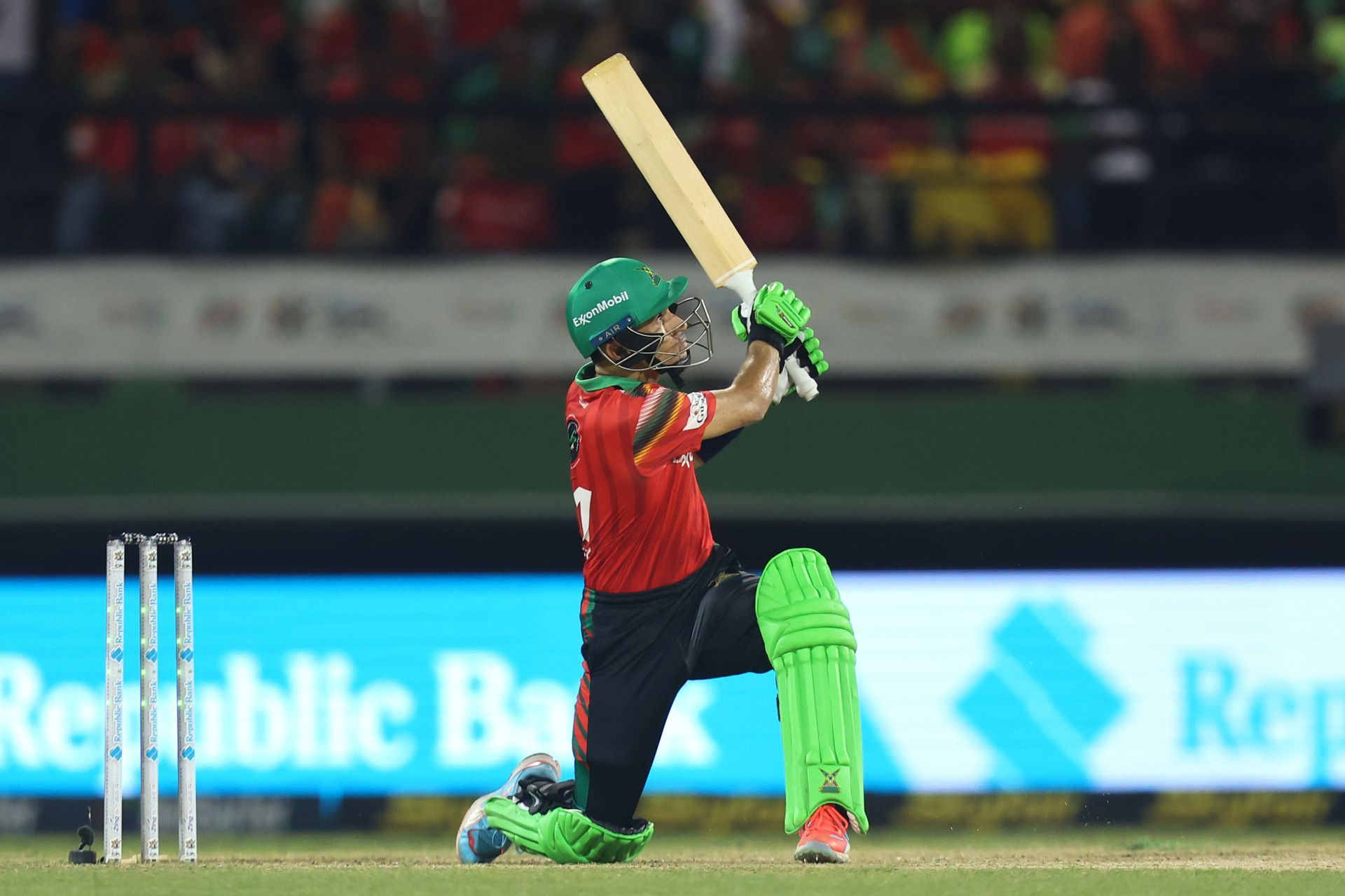 Rahmanullah Gurbaz batting in the Caribbean Premier League (Image Credits: Getty Images)