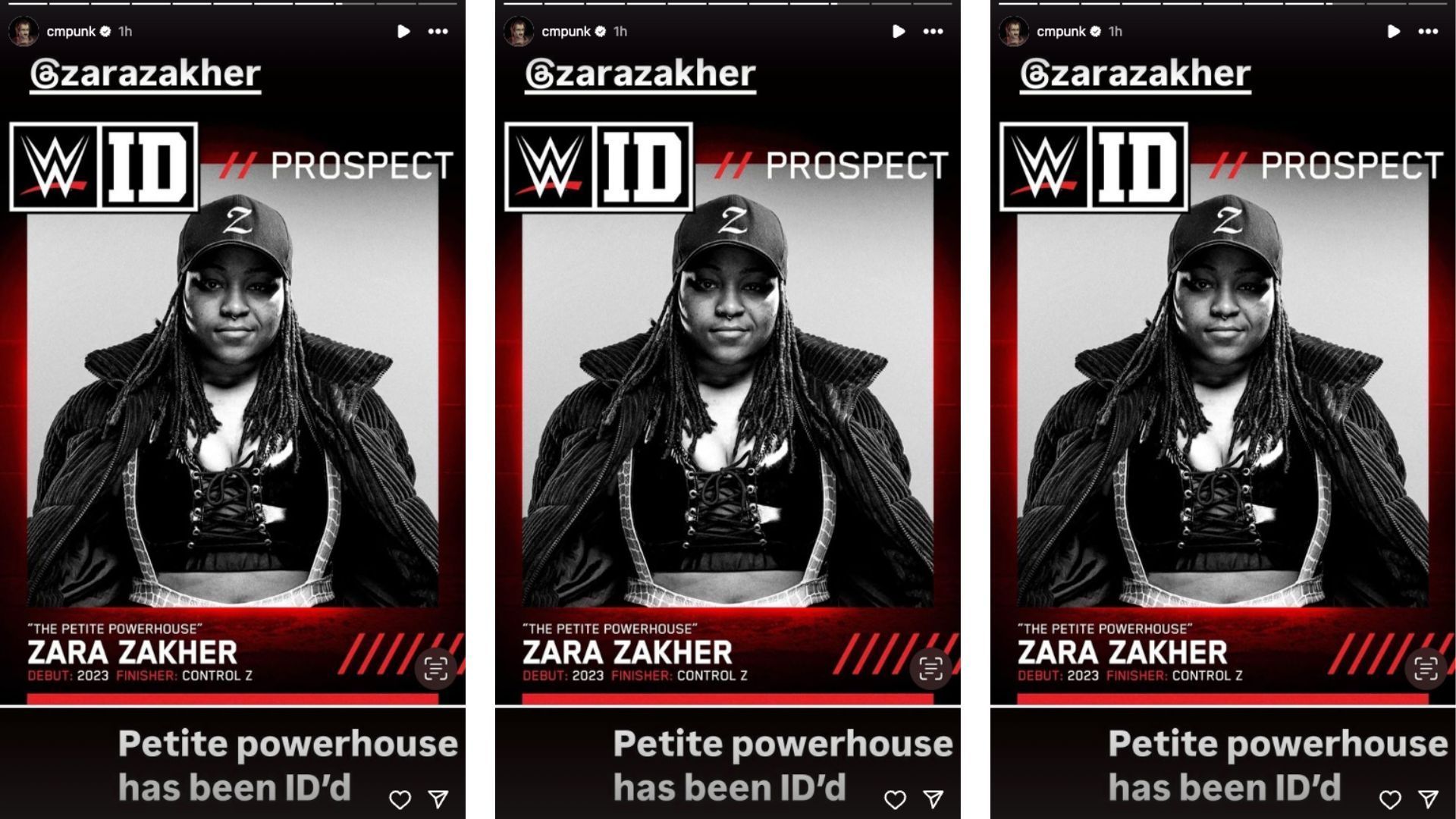 Punk reacts to Zakher joining WWE ID program on Instagram.